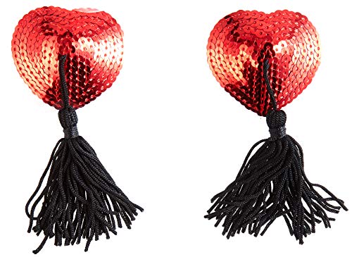 Paris Hollywood Pezoneras Corazón Rojo de Lentejuelas - 2 Piezas