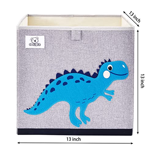 Clcrobd Foldable Animal Cube Storage Bins Fabric Toy Box/Chest/Organizer For Toddler/Kids Nursery, Playroom, 13 Inch (Dinosaur T-Rex) #TOP1