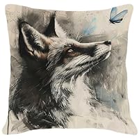 Kit Coussin Point De Croix Renard – 45x45 Cm, 11CT, Motif Imprimé – Broderie DIY, Décoration Maison, Cadeau Créatif