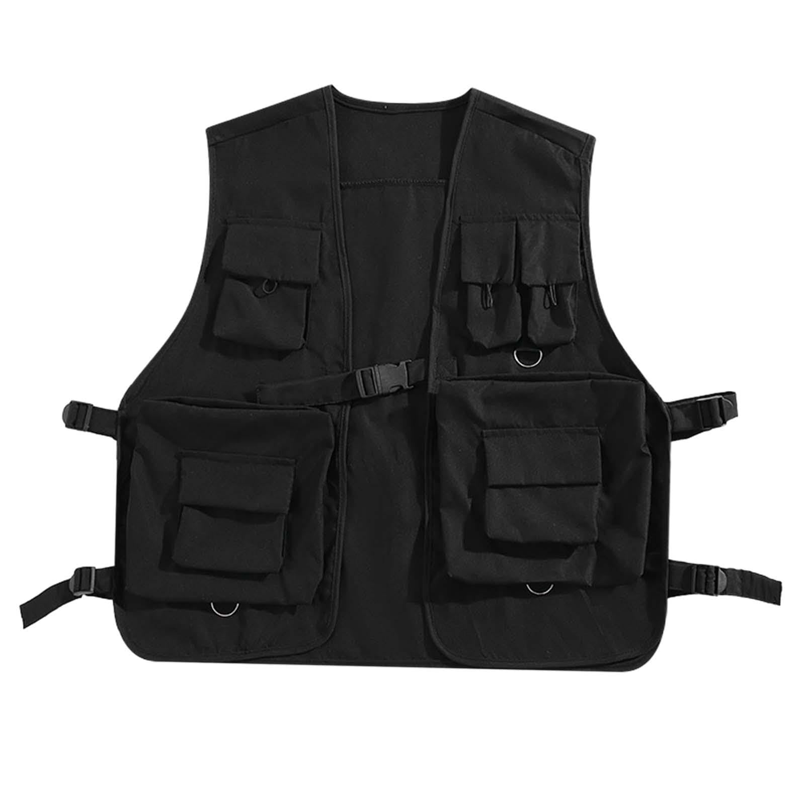 VELURA Utility Vest Front Buckle Cargo Vest for Men Women Adults Outdoor Activities M Black|Coats Jackets|1 Cargo Vest|Clothing, Shoes Accessories-picture-21