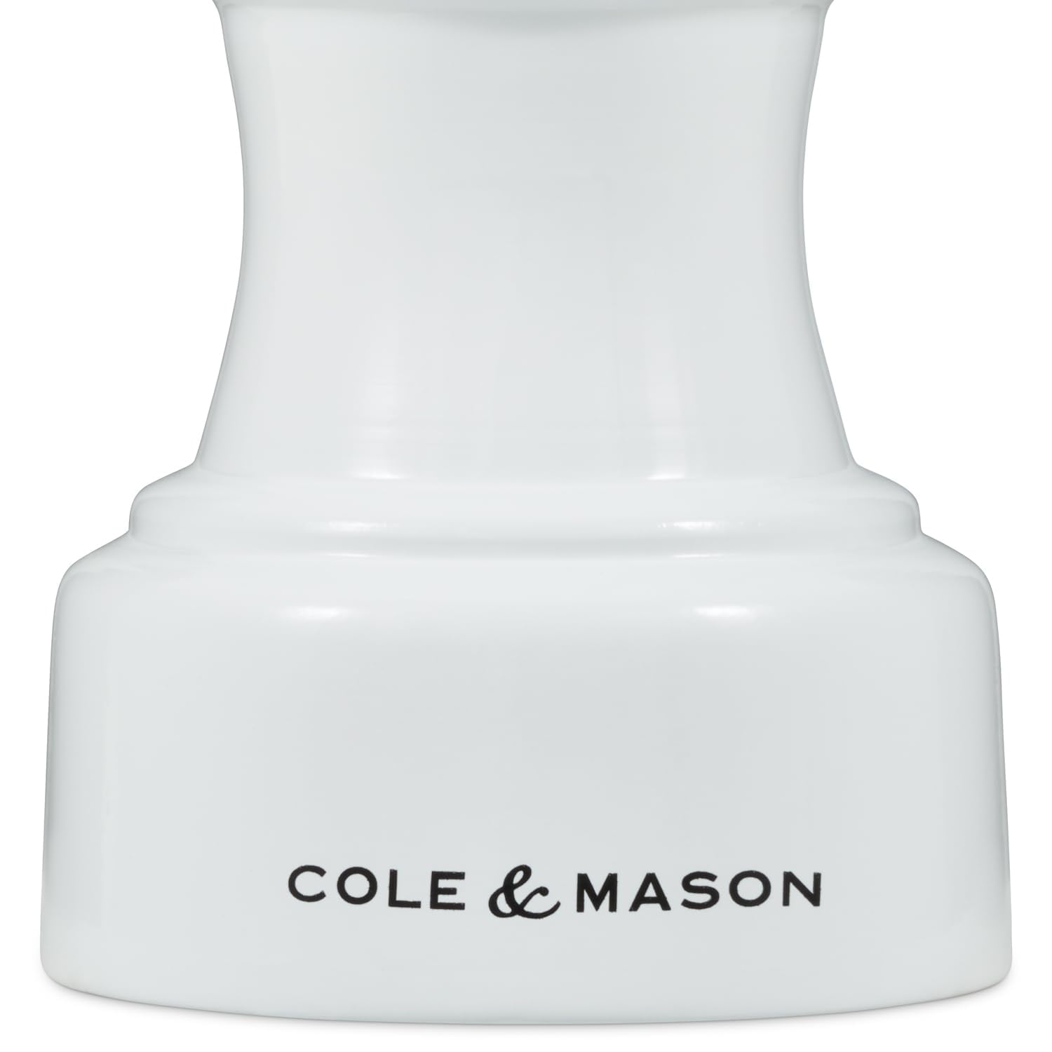 Cole & Mason H233063 Hoxton Blanco Brillo Molinillo de Sal, Precision+/Molienda Ajustable, Madera de Haya, 104mm, Incluye 1 x Molino, Garanzia del Meccanismo a Vita