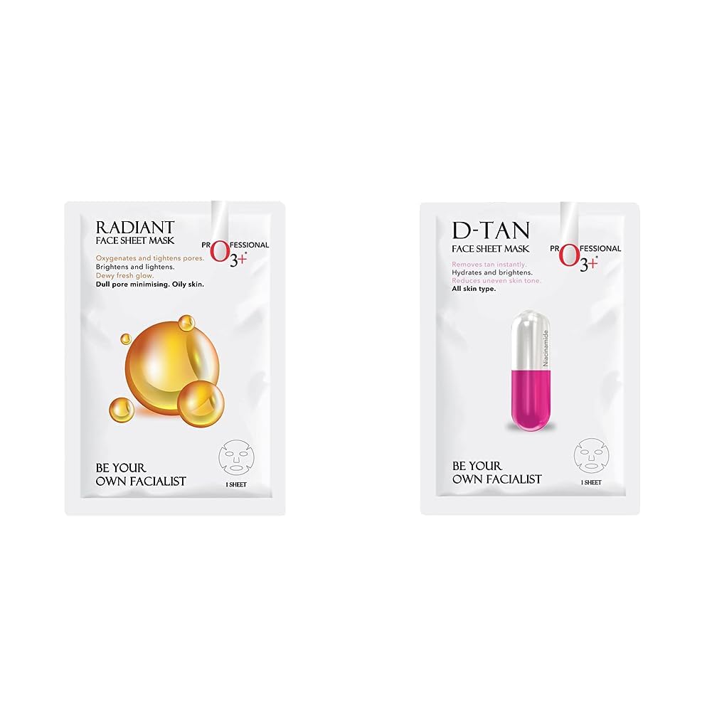O3+ Facialist Vitamin C Cellulose sheet Mask (30g) & O3+ Facialist Dtan Face Sheet Mask (30g) Combo-image-37