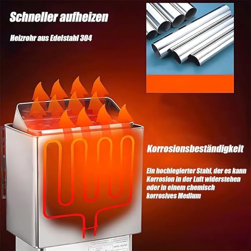 Estufa de sauna de 220V con control interno para baño turco y cabina de sauna seca casera 7