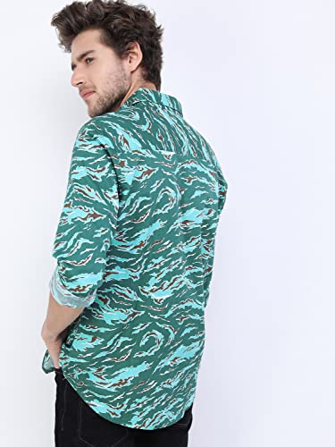 Image of Ketch Men Cotton Slim Fit Printed Full Sleeve Shirt