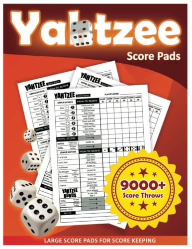 Yahtzee Score Sheets: Yahtzee Score Cards with 9000+ Score Throws, Large Print Size 8.5 x 11 inches for Scorekeeping, Yahtzee Score Pads with 130+ Pages