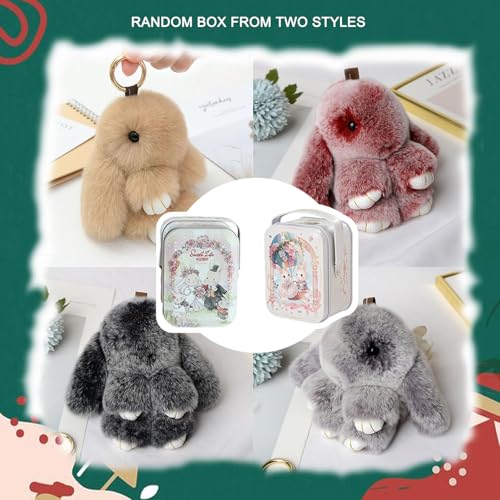 Image of BOVVSKY Bunnylulu Keychain with Box, Bunny Keychain with Tin, BunnyCute Plush Key chain