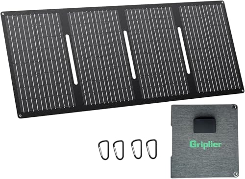 Image of Griplier 30W Portable Solar Panels,ETFE Foldable Solar Panel with USB-C/USB-A/DC Ports for Hiking,Camping,Backpacking,IP65 Waterproof Small Folding Solar Charger for Phone,Tablets,Power Bank