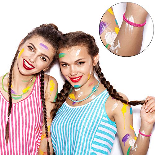 Hicarer 24 Pieces Beaded Choker Boho Seed Bead Necklace Colorful Bead Necklace Bohemian Jewelry for Women4