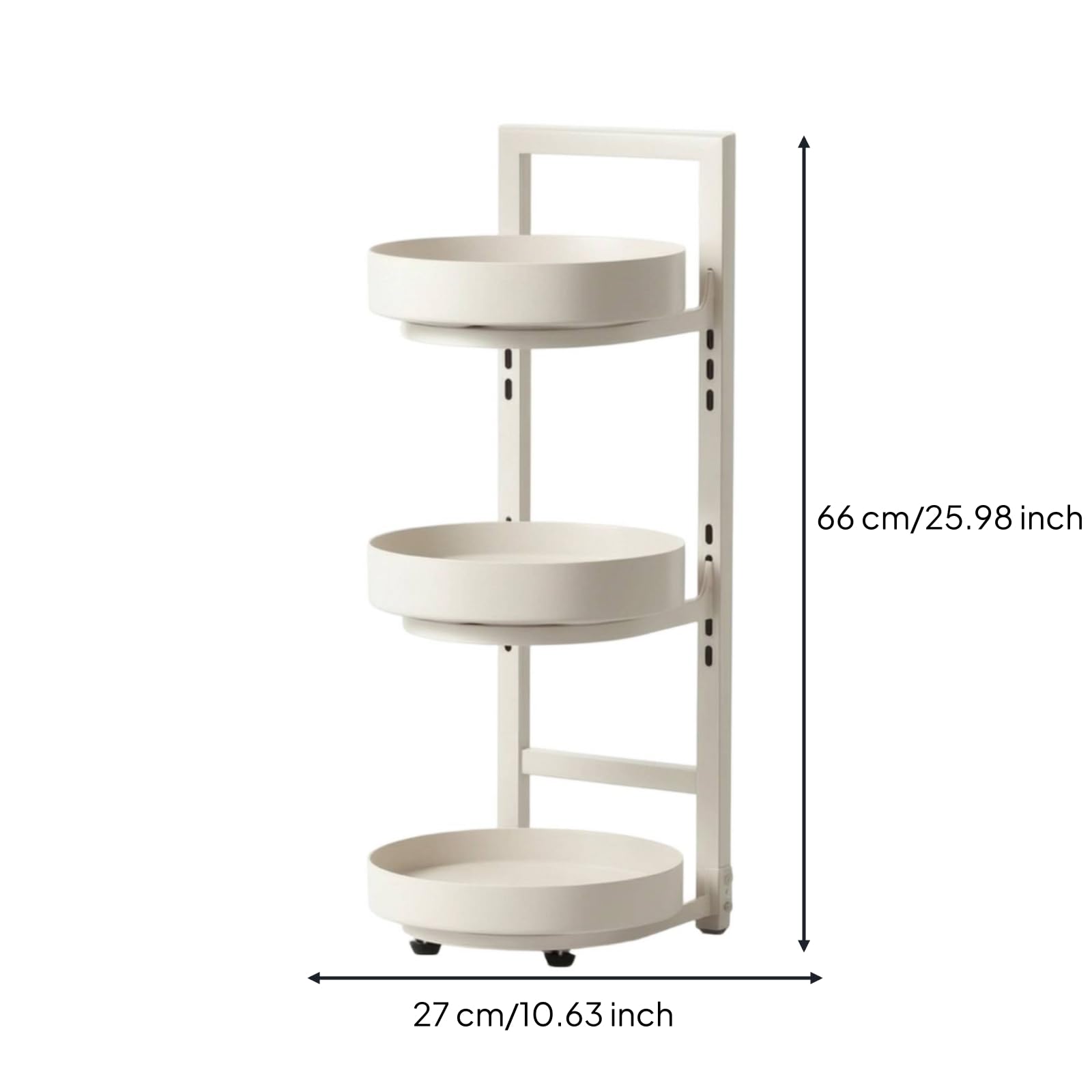 predolo Étagère à Épices Réglable Étagère Rotative Compact Présentoir Rotatif, Trois Couches, Blanc Laiteux