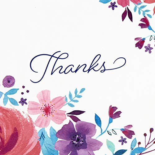 Image of Hallmark Thank You Cards Assortment, Painted Flowers (48 Cards with Envelopes for Baby Showers, Wedding, Bridal Showers, All Occasion)