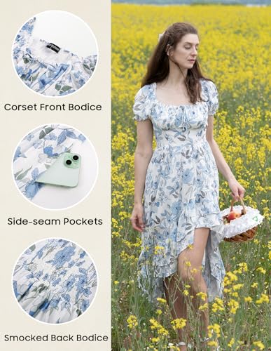 Image of Scarlet Darkness Corset Dresses for Women Summer 2026 Floral Wedding Guest Chiffon Sundress