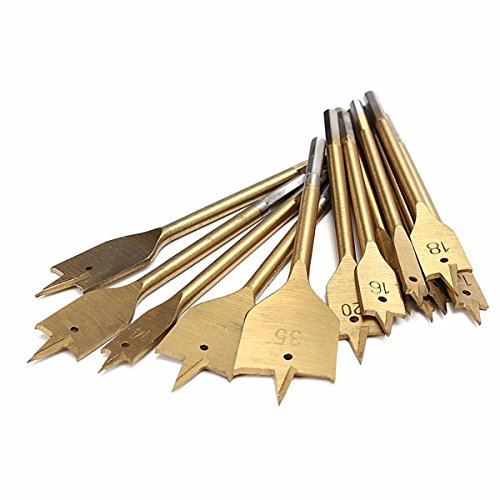 EsportsMJJ 13Pcs 1/4 Pulgadas De Caña De Titanio Recubierto 6-35 mm Máquina Plana De Madera Pala Brocas Taladradoras Set