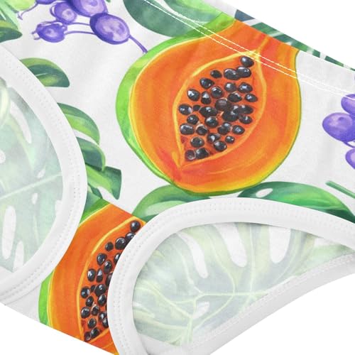 Girls Underwear Toddler 2t Cotton Little Girl Panties Designer Kids Briefs Undies Tropical Papaya Green Palm Leaves4