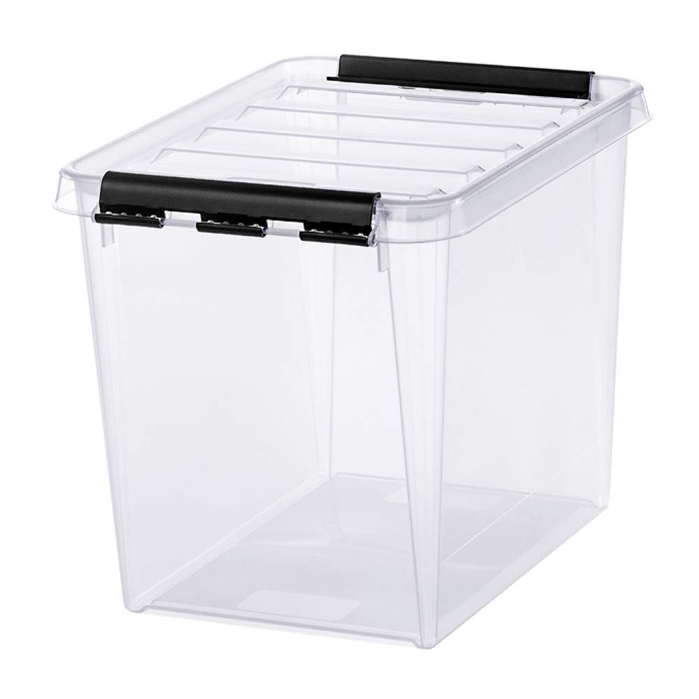 Orthex Clipbox Smart Store Classic 14 L, transparent (Box & Deckel) mit schwarzen Verschlüssen