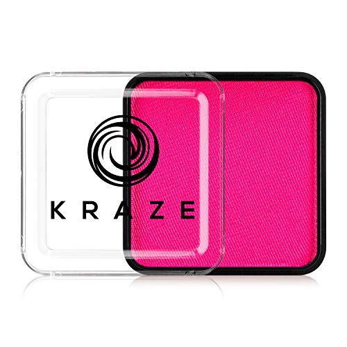 Kraze FX Square - Neon Pink (25 gm) - Water Activated, Professional UV Glow Blacklight Reactive Face Painting Colors, Hypoallergenic, Safe, Washable Fluorescent Face & Body Paint