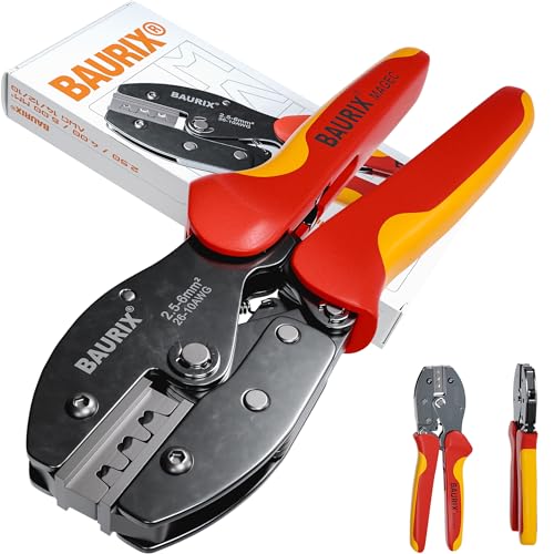 BAURIX Crimpzange für MC4 Stecker 2 56mm PV Solar Kabel ordnungsgemäß installieren Elektriker Werkzeug für Profis & Heimwerker MAGEC