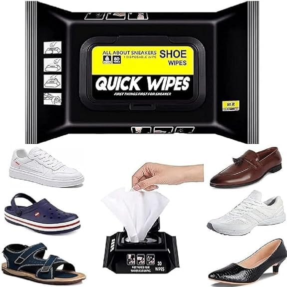 Image of Shoe Wipes Pack of 1 | Instant Shoe Cleaning Wipes (80 Wipes) | Sneaker Cleaner for White Shoes | Quick Dirt & Stain Removal | Portable Cleaning Wipes for Sports Casual & Leather Footwear