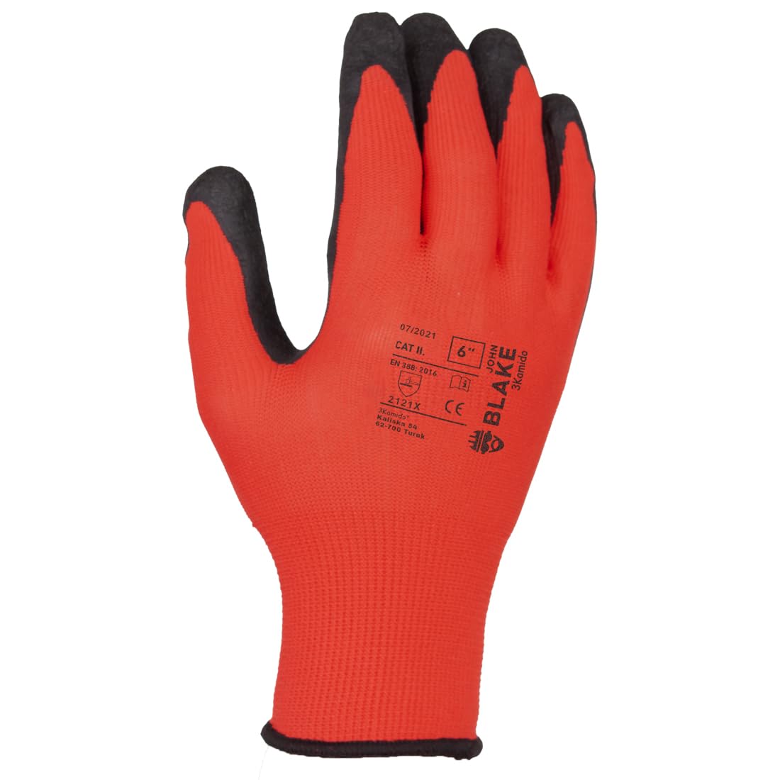 JOHN BLAKE Guantes de trabajo, sólido - Recubrimiento de látex Montaje, Antideslizante, Jardín, Reparaciones, Automoción, Trabajos de precisión, Servicio de automóvil (60 Pares, 8M)