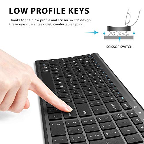 Iclever Bk10 Bluetooth Keyboard, Universal Wireless Keyboard, Usb-C Rechargeable Bluetooth 5.1 Multi Device Keyboard With Number Pad Full Size Stable Connection For Windows, Ios, Android, Mac #TOP4