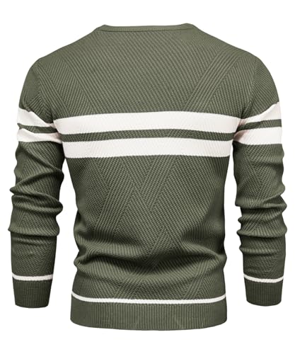 Pullover uni chaud manches longues et col rond style classique slim - 3