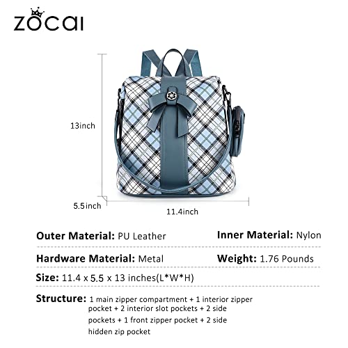 Image of ZOCAI Backpack Purse for Women Fashion Backpack Purses PU Leather Daypacks Anti-Theft Shoulder Bag Satchel Purse