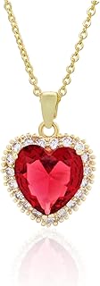 CHERUBIC Titanic Heart of the Ocean Necklace, Forever Love Heart Necklace Pendant Shining Crystal Zircon Jewelry Gifts For Women Easter and Christmas