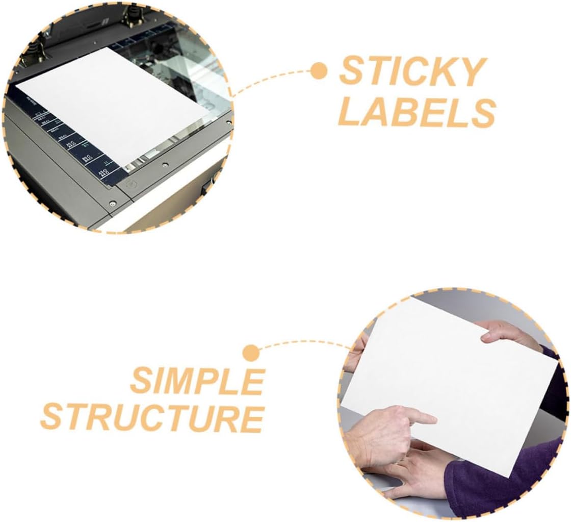 Veemoon 100Sheets Self Adhesive Printable Blank Sticker Paper for Sticker Printer for Labeling Organizing and Household Storage Multi Functional Easy to Replace Firm image 4
