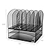 Safco Onyx Desk Organizer, 6 Vertical Compartments and 2 Trays, Office and Classroom Mailbox , Paper and Mail Sorter, Steel Mesh, Black