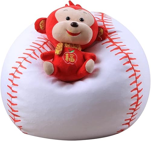 Miniatura 3 de 1 funda para puf de almacenamiento, bolsa de almacenamiento de 18 pulgadas con cremallera, gran forma de rugby, fútbol, voleibol, béisbol, para