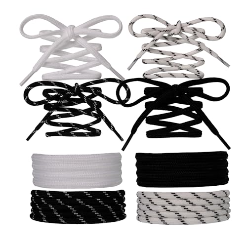 Lilybekind Paracord Shoe Laces Round Rope Shoelaces Multi Color Cord Shoe Strings for Sneakers Boots (Black White)