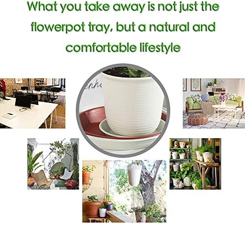 FREEGDN Plant Saucer 3Pcs Inner Diameter 17.8cm Plastic Plant Pot Saucers Trays Indoor Outdoor Grey Outer Diameter 22cm