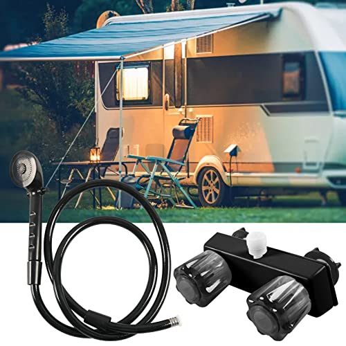 Image of RV Shower Faucet & Shower Head & Hose High Pressure Water Saving RV Shower Kits Replacement for Travel RV, Camper, Van, Travel Trailer, Motorhome, Boat, Black