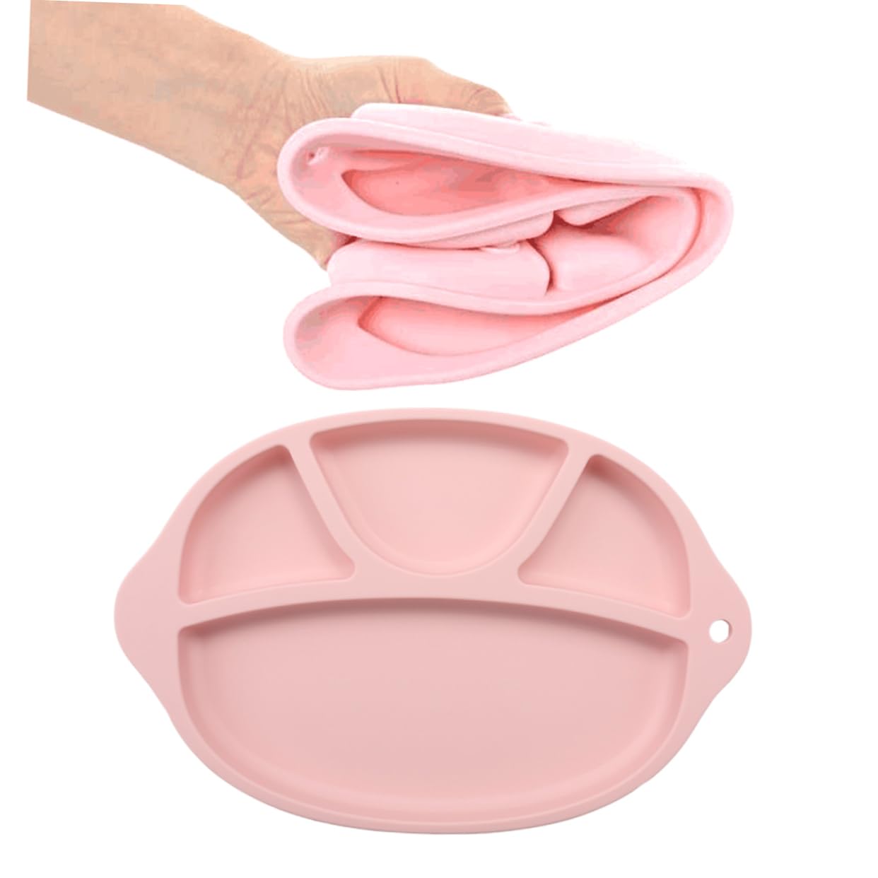 COOLHIYA Silicone Table Mat and Feeding Bowl Set Toddler Plate Kids Dinnerware Sets Easy to Clean