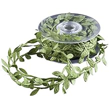 DECORA Artificial Green Leaf Ribbon for Wreath and Flower Decorations 20 Yard Spool