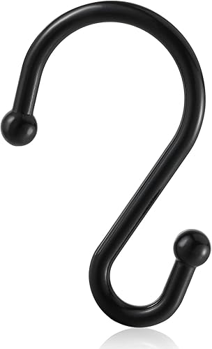 Miniatura 2 de Ganchos de cortina de ducha de metal, anillos de cortina de ducha a prueba de óxido, ganchos negros para cortina de ducha para baño, ganchos