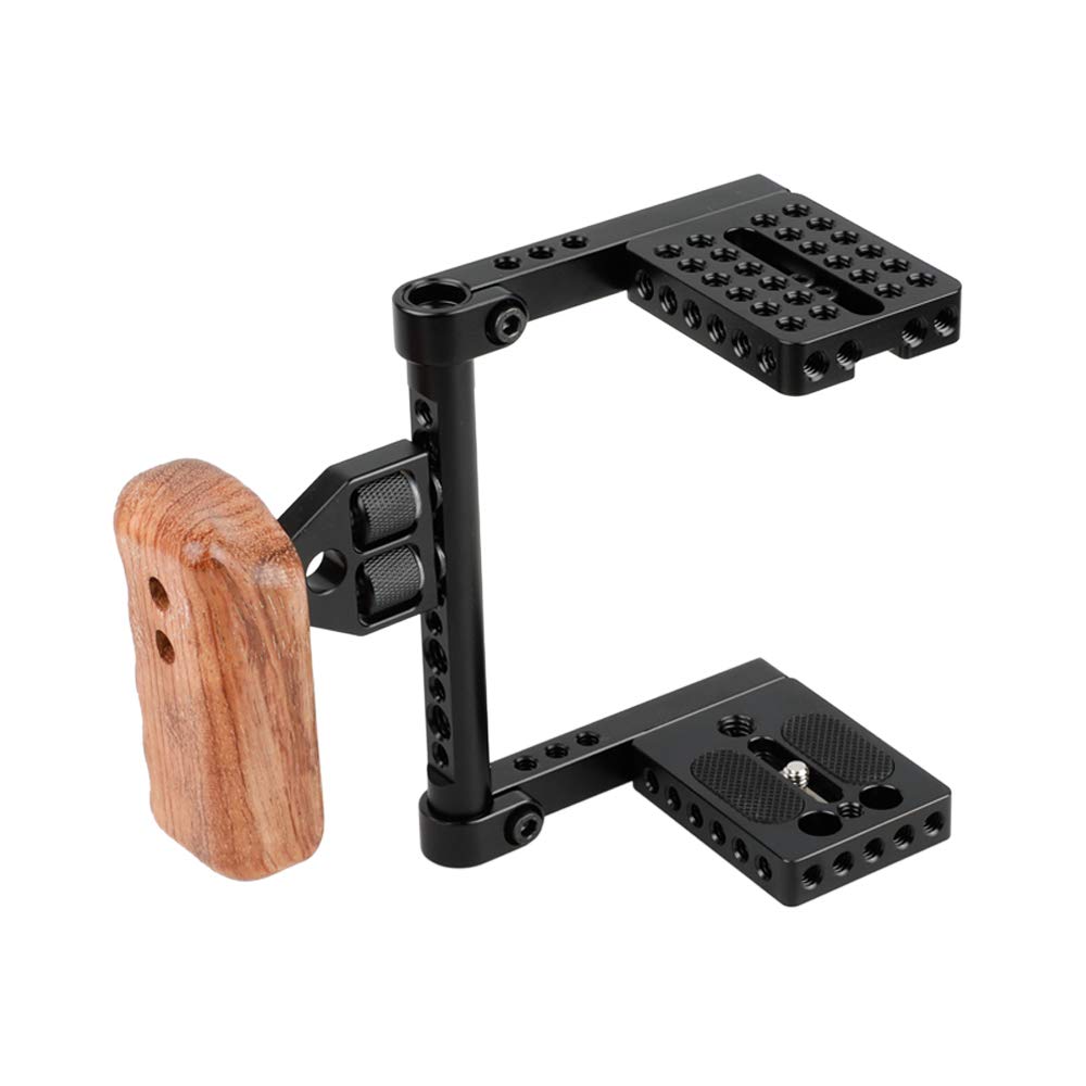 CAMVATE Estabilizador De Camara Video DSLR Rig con Mango Madera Jaula para Nikon Sony