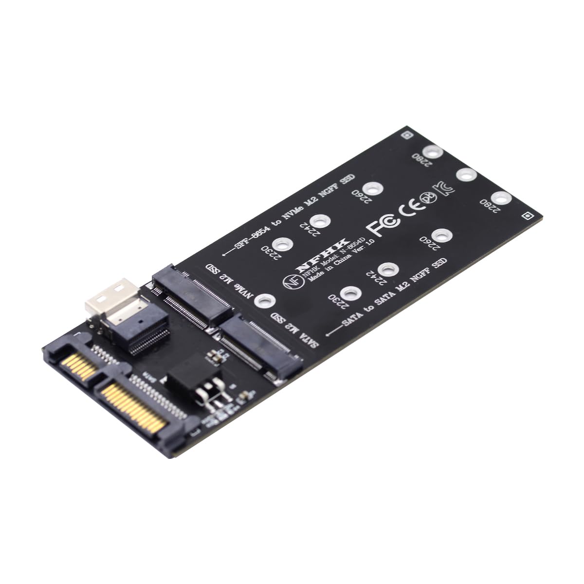 SFF-8654 a U2 Kit NGFF M-Key a Slimline SAS NVME PCIe SSD Adaptador SATA para placa base 9