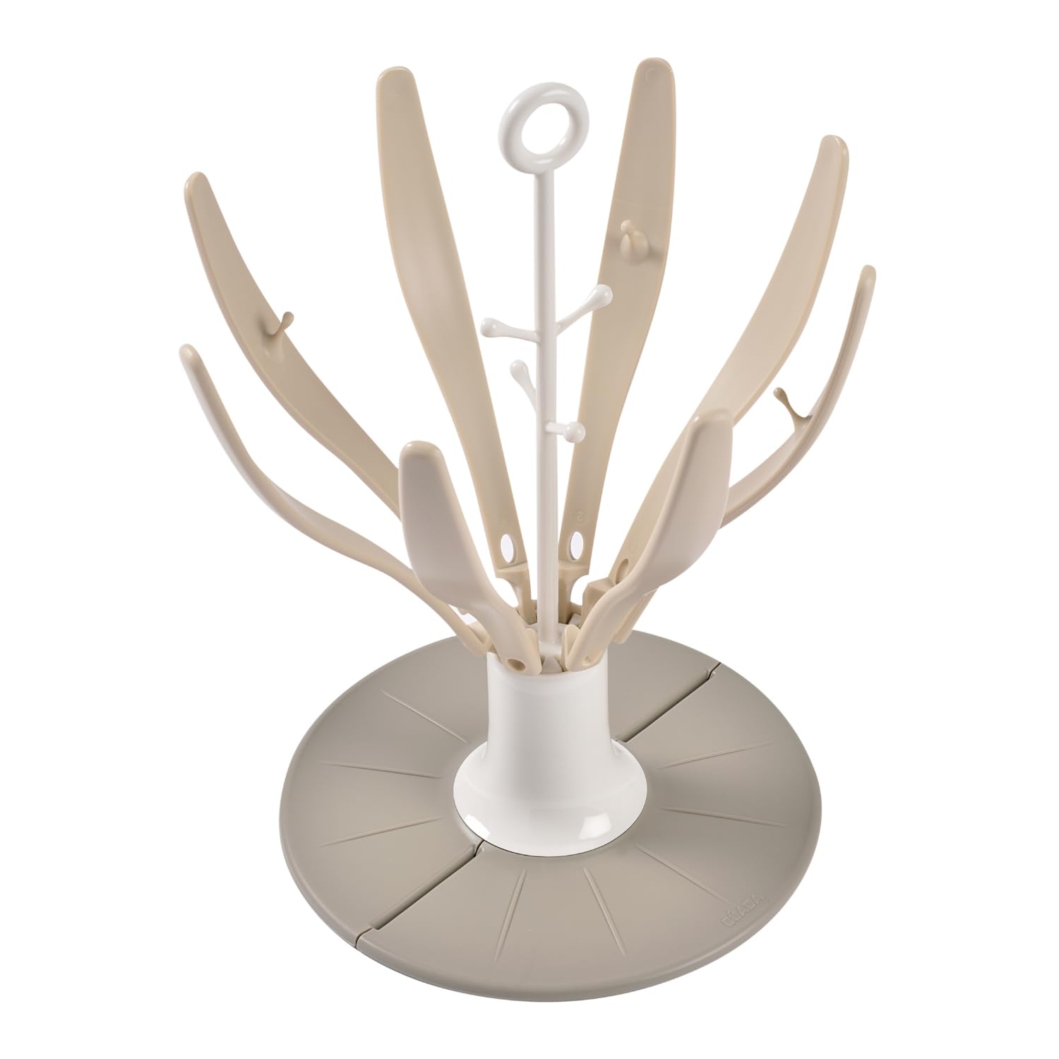 BÉABA, Flower Tree Bottle Drying Rack, Foldable, 8 Bottles and Accessories, Compact, Portable, Clay