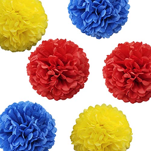 InBy Kit de Decorações para Festa Carnival 28 Peças Vermelho Azul Amarelo- 12
