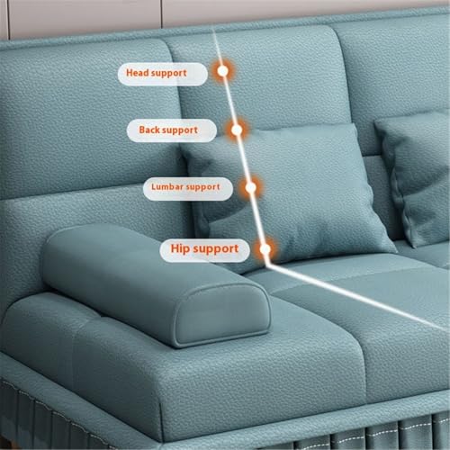 ポータブル折りたたみチェアベッド 猫の爪とぎ防止レザーソファベッド、多機能折りたたみデザイン、小さなアパートに最適(Gray,大きい) [5]