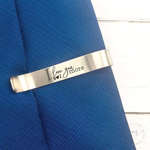 Sm Design Husband Gift Idea Personalized I Love You More Tie Clip Husband Tie Bar For Boyfriend Gift Personalized Tie Clip Gift Anniversary Tie Bar Love-You-More-Tie thumb #5