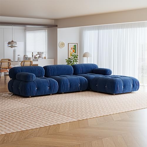 OTDMEL Sectional Couches for Living Room, Sectional Sofa Couch, Soft and Comfy Sofa Furniture Sets: L Shaped Sofa, U Shaped Sofa Freely Modular Sofa-3 Seats + 1 Large Ottoman OTDMEL Sectional Couches for Living Room, Sectional Sofa Couch, Soft and Comfy Sofa Furniture Sets: L Shaped Sofa, U Shaped Sofa Freely Modular Sofa-3 Seats + 1 Large Ottoman