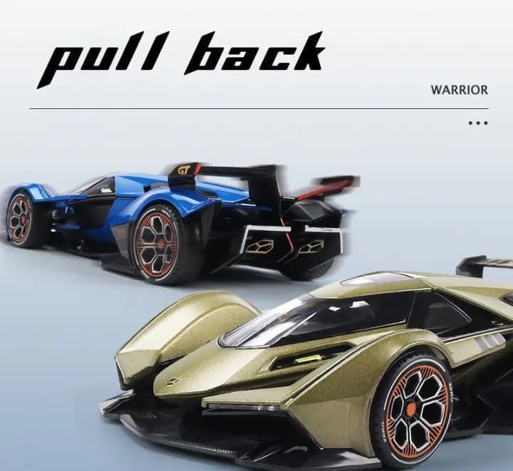 Image of Alokik Enterprise 1:22 Lamborghini V12 Vision Gran Turismo Diecast Metal Pull Back Car with Openable Doors with Sound and Light Toy Decoration car Best Gift Toys for Kids 【Color As Per Stock】