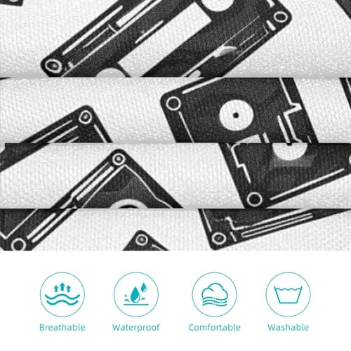 Tablier de cuisine lot de 2 motif cassette vintage imperméable avec 2 poches