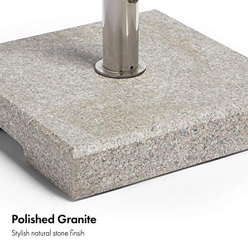 Carry Handles Stone Parasol Base with 3 Pole Adaptors VonHaus Square