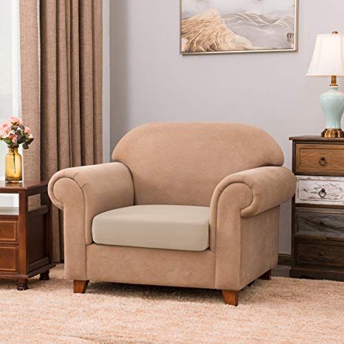Dyfun Couch Cushion Cover Stretch Rv Seat Cover Cushion Knit Slipcover Furniture Protector Reversible Cover In Living Room For Settee (Chair Cushion, Beige) #TOP1