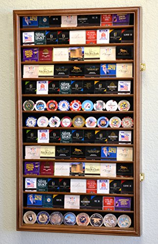 sfDisplay.com,LLC. 117 Matches Matchbook Display Case Cabinet Holder Rack Holds up to 117 Match Book or Boxes, 98% UV, Lockable (Walnut Finish)