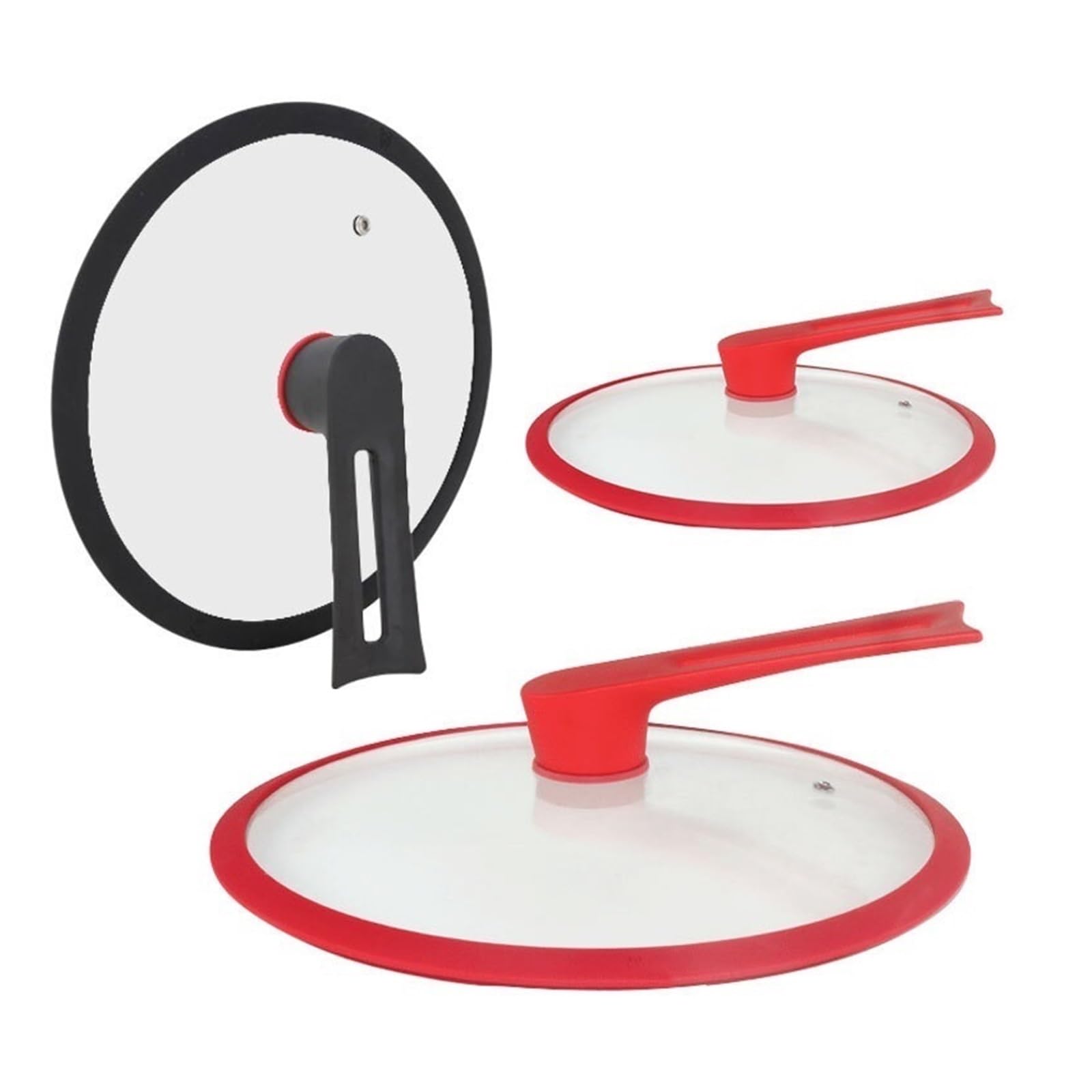Tapas Universales For Ollas Y Sartenes De 24-32cm, Soporte Vertical, Tapas For Ollas, Tapa De Repuesto De Silicona, Cubierta Superior De Vidrio(30cm Black)