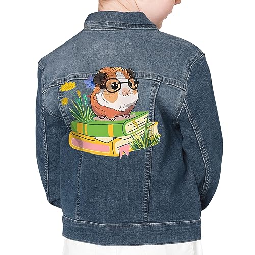 Guinea Pig Book Lover Kids' Denim Jacket - Cute Guinea Pig Gift Ideas - Animal Apparel