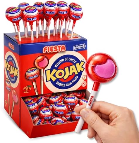 Candy with Cherry Flavor Stick, Candy Filled with Kojak Gum, Vega...